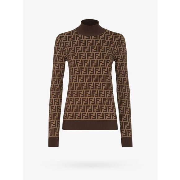 FENDI Sweaters - Fendi Women Cotton Sweater With Ff Motif